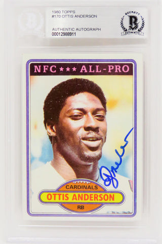 Ottis Anderson Autographed 1980 Topps Rookie RC Card #170 - (Beckett)