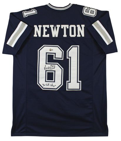 Nate Newton Authentic Signed Navy Blue Pro Style Jersey BAS Witnessed