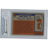 Randy White Autographed 1976 Topps #168 HOF Slabbed Trading Card Beckett 50627