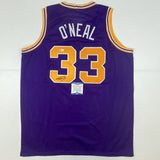 Autographed/Signed Shaquille Shaq O'Neal LSU Purple Jersey Beckett BAS COA