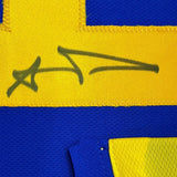 Framed Autographed/Signed Aaron Donald 35x39 LA Retro Blue Jersey JSA COA