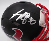 Phillip Lindsay Autographed Black Flat Black Mini Helmet Texans Beckett WM20899