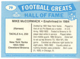 Mike McCormack Autographed/Signed Cleveland Browns 1988 Swell HOF Card 43185