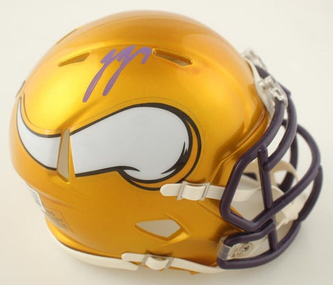 J J McCarthy Signed Minnesota Vikings Flash Alternate Speed Mini Helmet Beckett