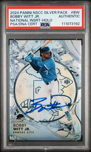 Royals Bobby Witt Jr. Signed 2024 Panini NSCC Silver Pack #BW Card PSA Slabbed