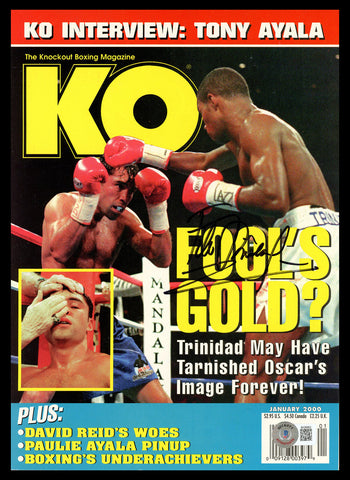 Felix Trinidad Autographed Signed KO Magazine Beckett BAS QR #BH26953