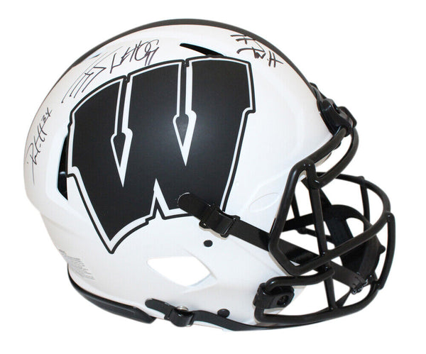 Watt Brothers Signed Authentic Badgers Lunar Speed Helmet Beckett 39790