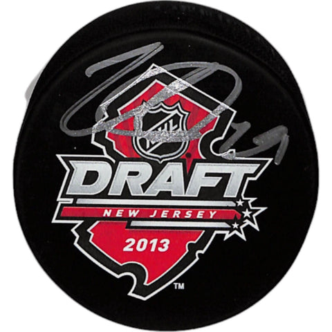 Nate MacKinnon Signed Colorado Avalanche '13 Draft Hockey Puck JSA 43461