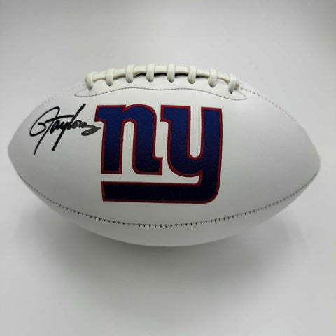 Autographed/Signed Lawrence Taylor New York Giants F/S Logo Football BAS COA