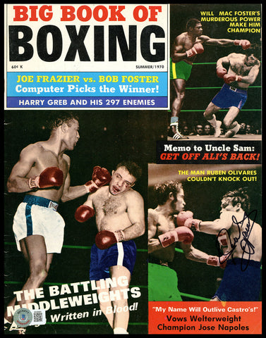 Ruben Olivares Autographed Big Book of Boxing Magazine Beckett BAS QR #BH26981