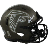 Julio Jones Autographed Atlanta Falcons 22 STS Mini Helmet Beckett Witness 56451