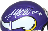 Adrian Peterson Signed Minnesota Vikings Mini Helmet w/insc Beckett 40189