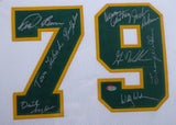 1978-79 NBA CHAMP SUPERSONICS AUTOGRAPHED FRAMED WHITE JERSEY 9 SIGS MCS 149144