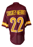 Jacory Croskey-Merritt Washington Signed Burgundy Football Jersey BAS