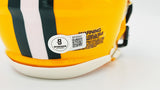 JOSH JACOBS AUTOGRAPHED PACKERS YELLOW SPEED MINI HELMET BECKETT QR 236970