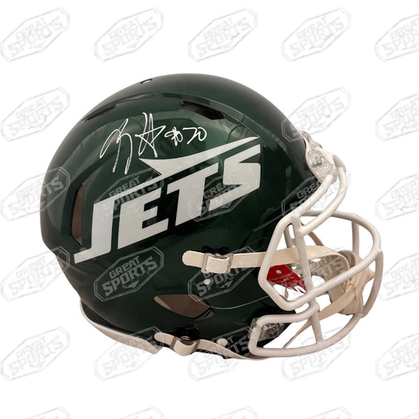 BREECE HALL SIGNED NEW YORK JETS F/S SPEED AUTHENTIC HELMET BECKETT QR