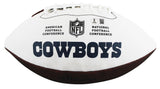 Cowboys Brandon Aubrey Signed Wilson White Panel Logo Football BAS Witnessed