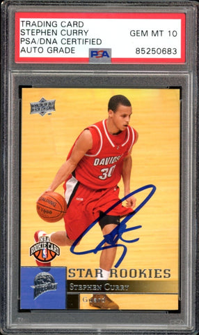 2009 Upper Deck #234 Stephen Curry RC On Card PSA/DNA Auto GEM MINT 10