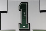 JALEN HURTS (Eagles white TOWER) Signed Autographed Framed Jersey JSA
