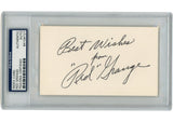 Red Grange Autographed Chicago Bears Index Card Best Wishes Slab PSA 54882