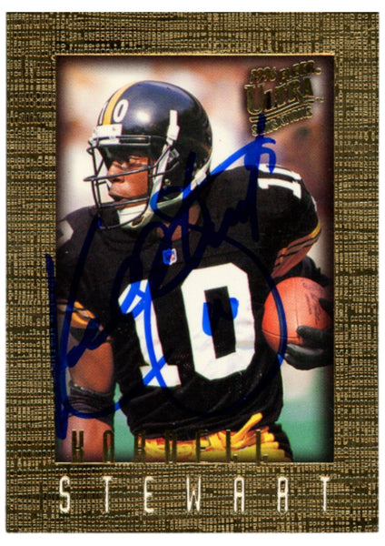Kordell Stewart Autographed 96 Fleer Ultra Gold #82 Trading Card Beckett 52812
