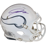 Jordan Addison Autographed Minnesota Vikings 24 STS Mini Helmet Beckett 53881
