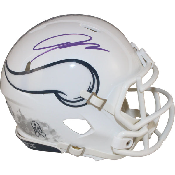 Jordan Addison Autographed Minnesota Vikings 24 STS Mini Helmet Beckett 53881