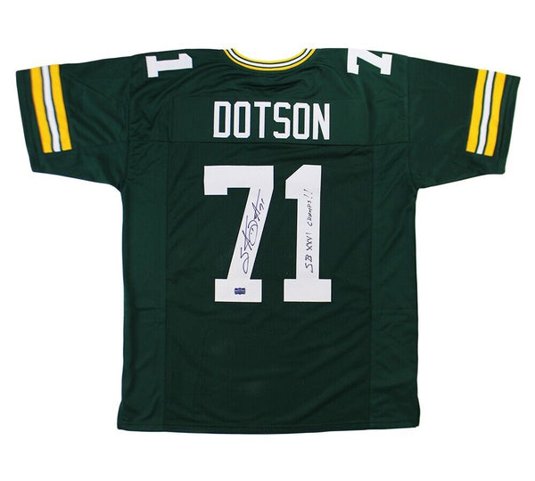 Santana Dotson Signed Green Bay Custom Green Jersey with "SB XXXI Champs" Insc