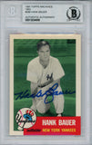 Hank Bauer Autographed 1991 Topps Archives 1953 #290 Card Beckett Slab 38450