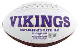 Vikings Daunte Culpepper Signed Rawlings White Panel Logo Football BAS Witnessed