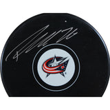 Patrik Laine Autographed/Signed Columbus Blue Jackets Logo Puck Fanatics 53830