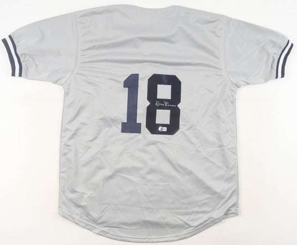 Don Larsen Signed Yankees Jersey (Beckett)Pitched Perfect Game 1956 World Series