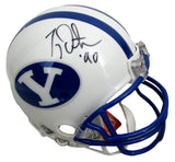 Ty Detmer Signed/Autographed White BYU Cougars Mini Football Helmet JSA 213117