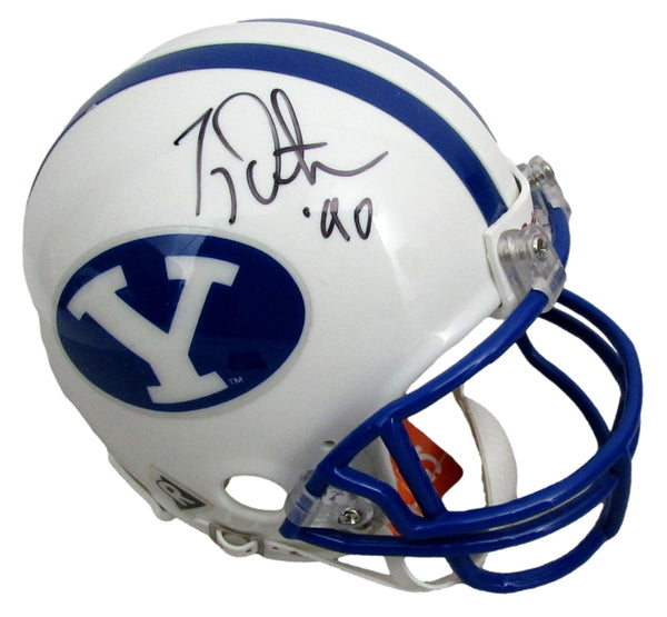 Ty Detmer Signed/Autographed White BYU Cougars Mini Football Helmet JSA 213117