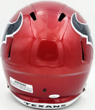 Tank Dell Autographed Texans Flash Red Full Size Speed Helmet JSA #AS41573