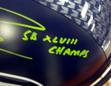 RUSSELL WILSON AUTO SEAHAWKS SB FULL SIZE HELMET SB CHAMPS GREEN RW HOLO 72350
