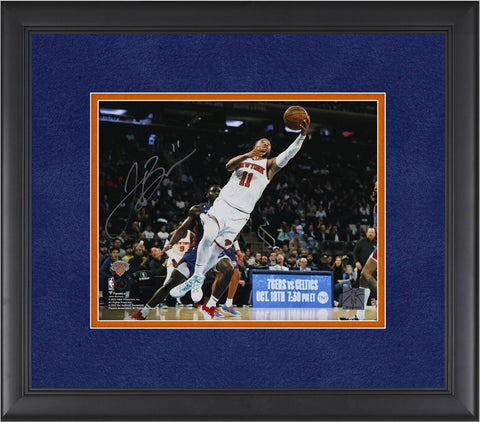 Jalen Brunson New York Knicks Framed Signed 8" x 10" Layup in White Photograph