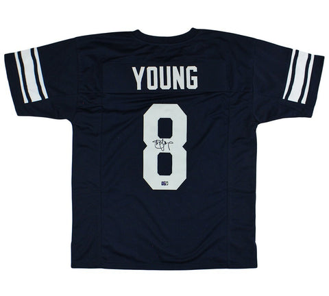 Steve Young Signed BYU Custom Navy Blue Jersey