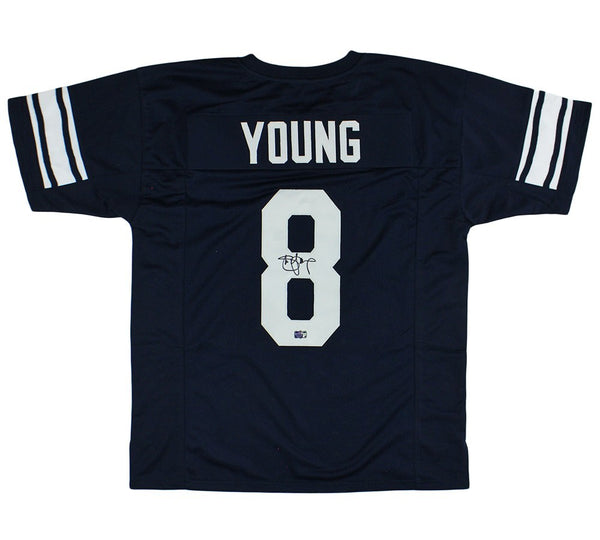 Steve Young Signed BYU Custom Navy Blue Jersey