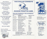 Jimmy Johnson Autographed Dallas Cowboys 1993 Season Ticket ID Card-Beckett Holo