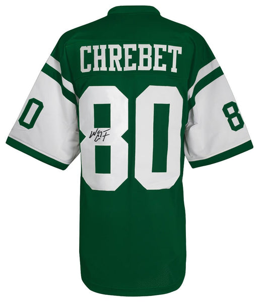 Wayne Chrebet Signed Light Green Custom Football Jersey - (SCHWARTZ COA)