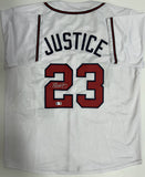 DAVID JUSTICE Signed Custom Replica White Jersey AUTO - Atlanta Braves MLB - BAS