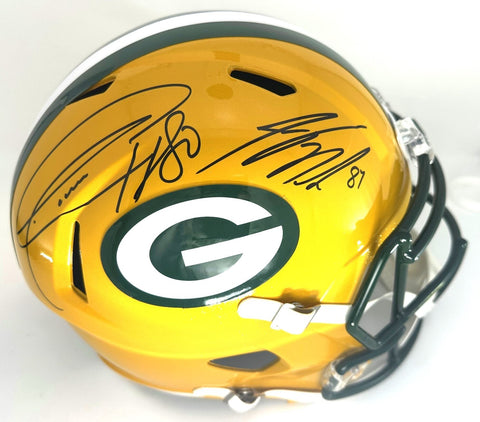 Packers JORDY NELSON & DONALD DRIVER Dual Signed Full Size Replica Helmet AUTO