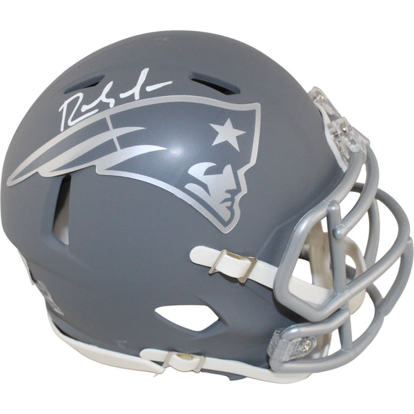 Randy Moss Autographed New England Patriots Slate Mini Helmet Beckett 53649