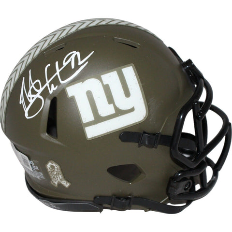 Michael Strahan Signed New York Giants Salute Mini Helmet Beckett 42694