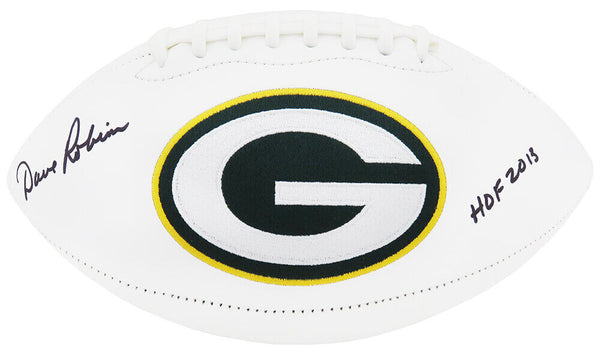 Dave Robinson Signed Jarden Packers White Logo Football w/HOF 2013 - (SS COA)