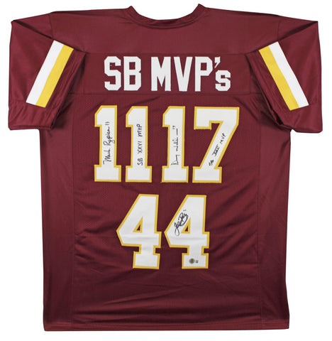 Mark Rypien, John Riggins & Doug Williams Signed & Inscribed Redskins MVP Jersey
