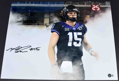 MAX DUGGAN AUTOGRAPHED SIGNED TCU HORNED FROGS 16X20 SMOKE PHOTO BECKETT