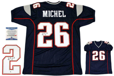 Sony Michel Autographed SIGNED Jersey - Beckett Authentic - Navy