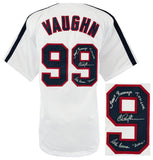 Charlie Sheen, Bernsen & Berenger Signed White Custom Vaughn #99 Jersey (SS COA)